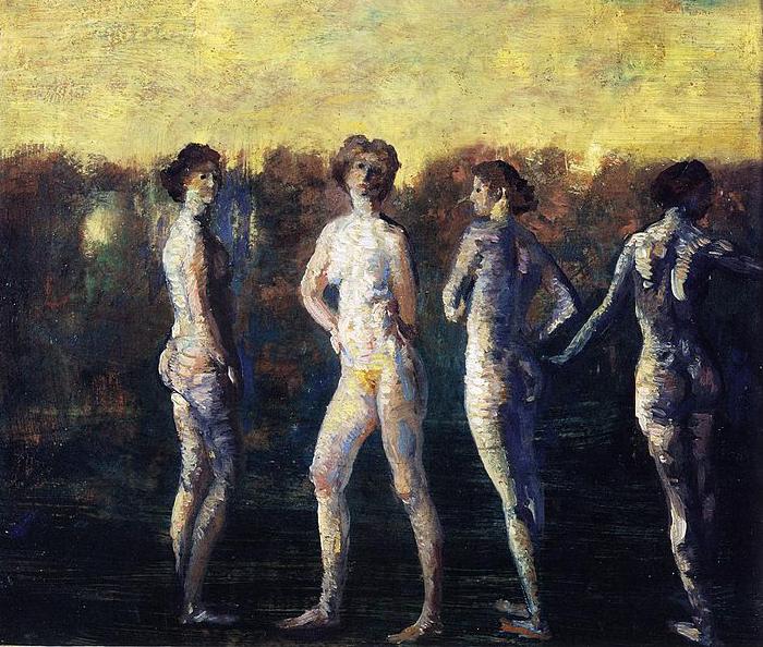 Arthur Bowen Davies Four Figures (1911) by Arthur B. Davies oil painting picture